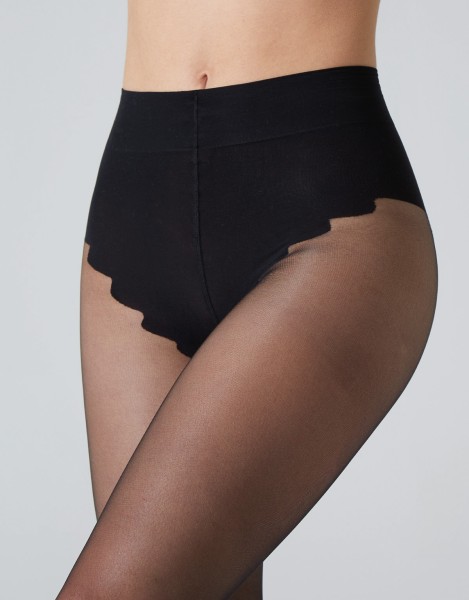 Cette Bari - Collant fin satiné avec élégante culotte tanga