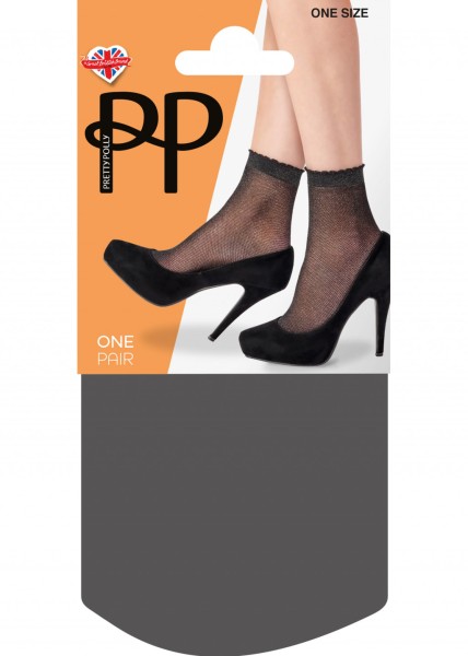 Pretty Polly Sparkly Mesh Anklet - Socquette doux et semi-opaque avec fibres métalliques et design en maille