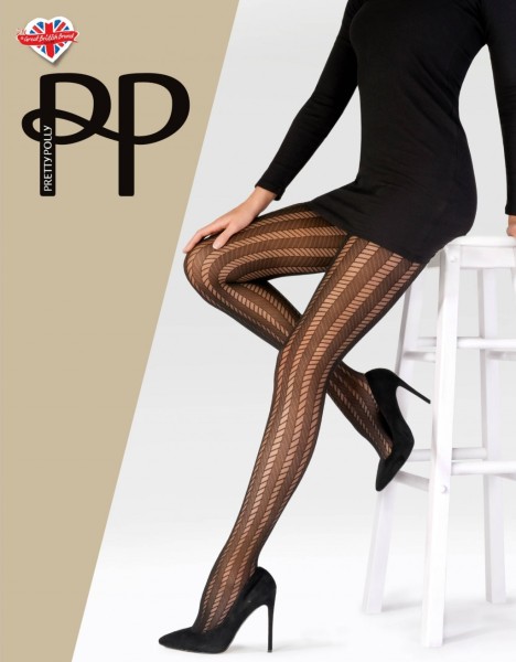 Pretty Polly - Collant avec motif zigzag et rayures verticales